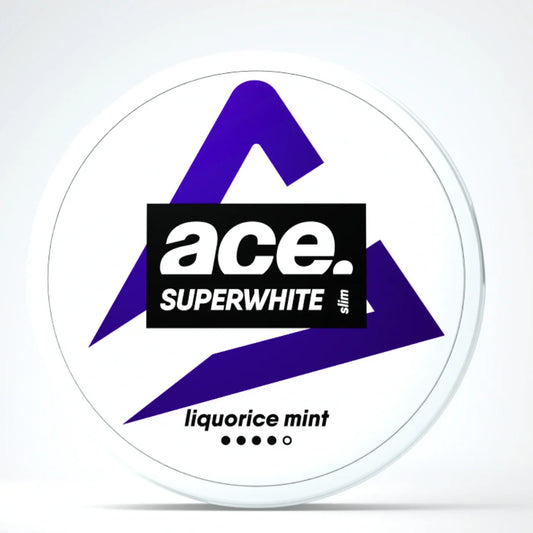 Liquorice Mint Superwhite Slim 16mg Nicotine Pouches By Ace